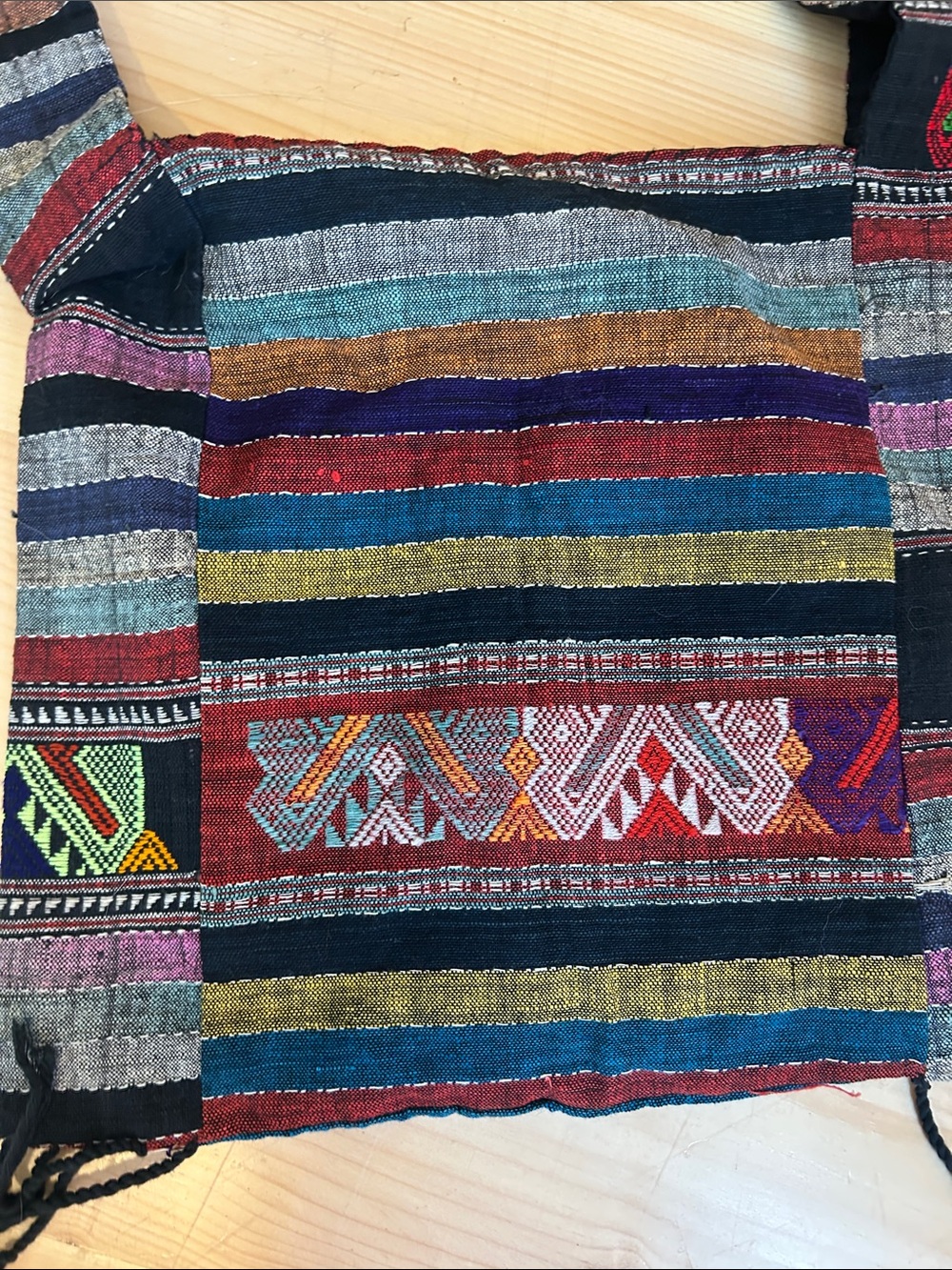 Handwoven Boho. Multicolor Striped Crossbody Bag - Picture 2 of 2